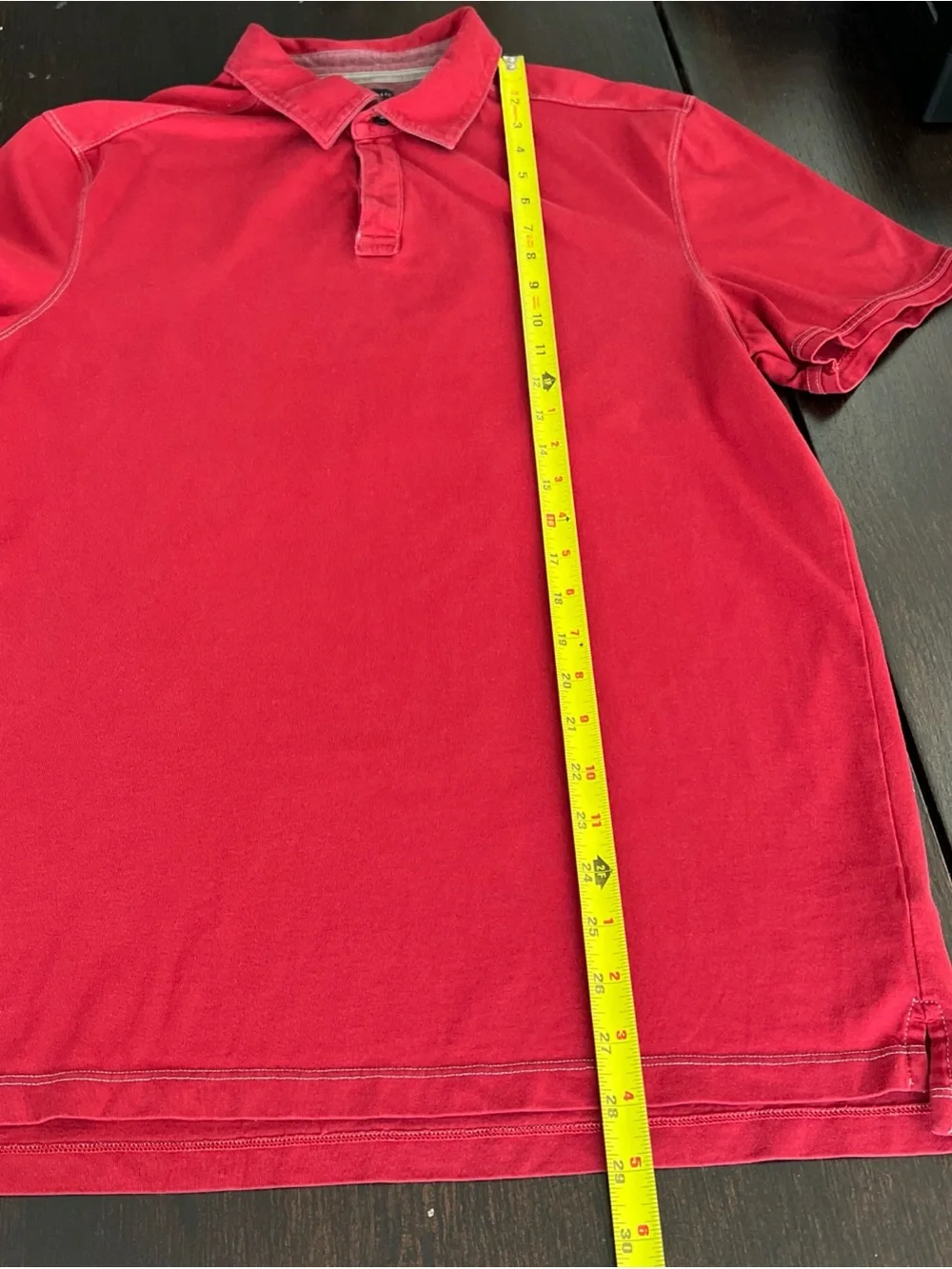 Banana Republic Red Fitted Pima Polo Shirt w/ Gray Stitching Men’s Large Preppy